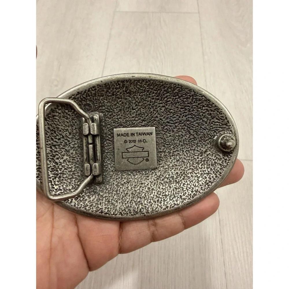 Harley Davidson Belt Buckle 2012 Flames Bar Shield 4